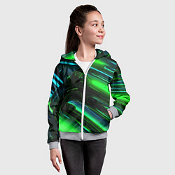 Толстовка на молнии детская Green elemetns, цвет: 3D-меланж — фото 2
