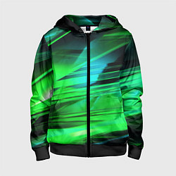 Толстовка на молнии детская Green light background, цвет: 3D-черный