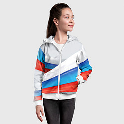 Толстовка на молнии детская Российские флаги, цвет: 3D-белый — фото 2