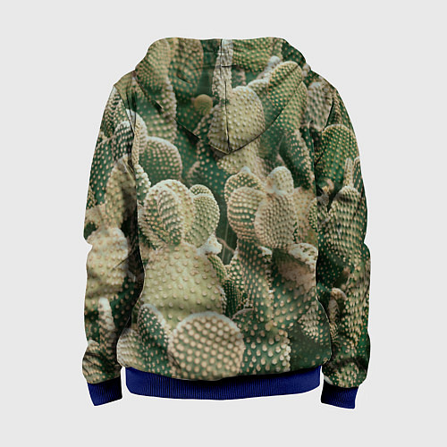 Детская толстовка на молнии Поле кактусов / 3D-Синий – фото 2