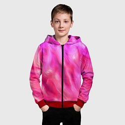 Толстовка на молнии детская Pink abstract texture, цвет: 3D-красный — фото 2