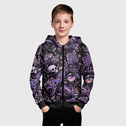 Толстовка на молнии детская Ведьминский паттерн, цвет: 3D-черный — фото 2