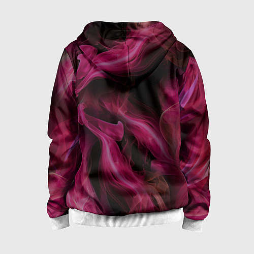 Детская толстовка на молнии Розовый цветок в огне - нейросеть / 3D-Белый – фото 2