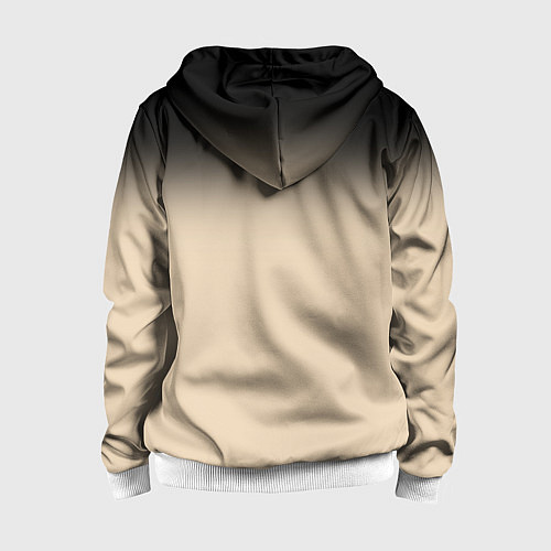 Детская толстовка на молнии Градиент: от черного к телесному / 3D-Белый – фото 2