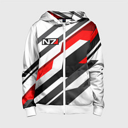 Детская толстовка на молнии Mass effect - white uniform n7