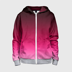 Толстовка на молнии детская Розово-малиновый градиент, цвет: 3D-меланж
