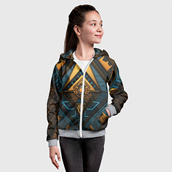 Толстовка на молнии детская Узор в египетском стиле, цвет: 3D-меланж — фото 2