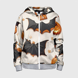 Толстовка на молнии детская Сладкий хеллоуин, цвет: 3D-меланж