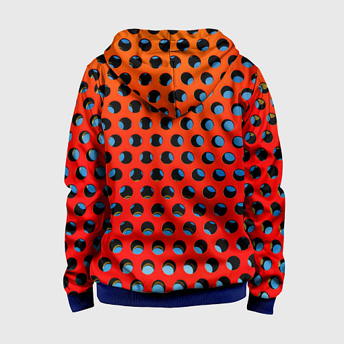 Детская толстовка на молнии Перфорированная металлическая текстура / 3D-Синий – фото 2