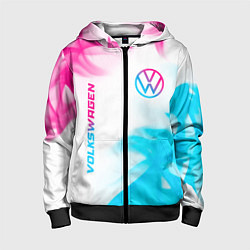 Детская толстовка на молнии Volkswagen neon gradient style вертикально