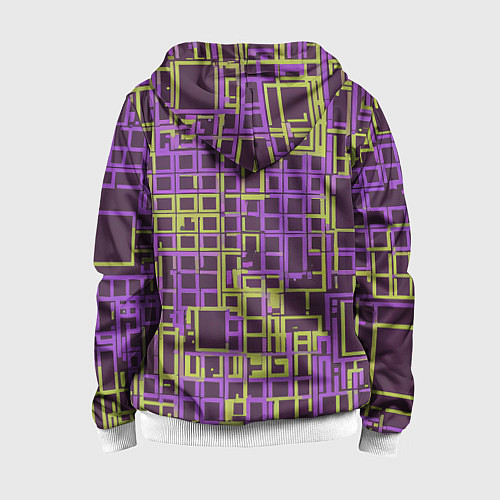 Детская толстовка на молнии Разноцветные толстые линии / 3D-Белый – фото 2