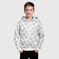 Толстовка на молнии детская Сончас у мишек - принт раскраска, цвет: 3D-белый — фото 2
