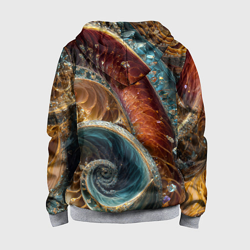 Детская толстовка на молнии Текстура спираль из кристалов / 3D-Меланж – фото 2