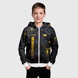 Толстовка на молнии детская Hummer - плиты с эффектом свечения, цвет: 3D-белый — фото 2