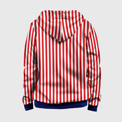Детская толстовка на молнии Красная полоса / 3D-Синий – фото 2