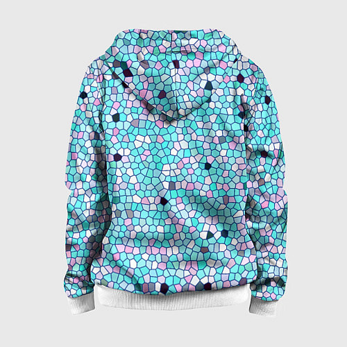 Детская толстовка на молнии Мозаика розово-голубая / 3D-Белый – фото 2