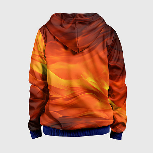 Детская толстовка на молнии Яркий огонь / 3D-Синий – фото 2
