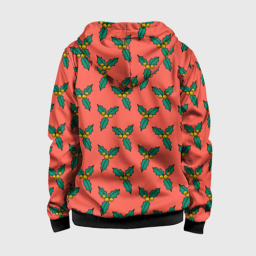 Детская толстовка на молнии Ягоды остролиста / 3D-Черный – фото 2
