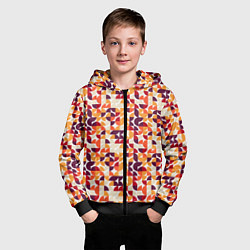 Толстовка на молнии детская Паттерн в стиле баухаус, цвет: 3D-черный — фото 2