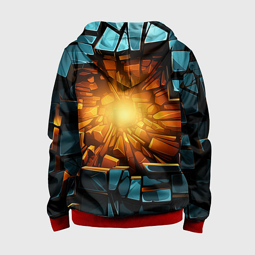 Детская толстовка на молнии Геометрическая огненная яма иллюзия / 3D-Красный – фото 2