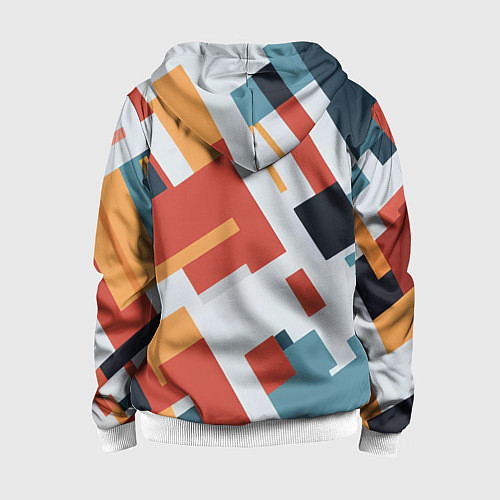 Детская толстовка на молнии Геометрический узор - нейросеть / 3D-Белый – фото 2