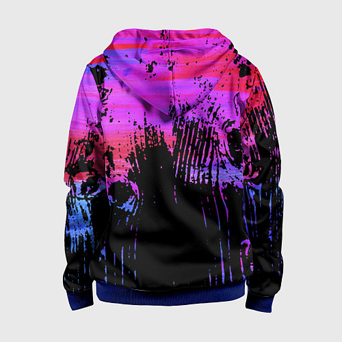 Детская толстовка на молнии Розово синий сочный гранж / 3D-Синий – фото 2