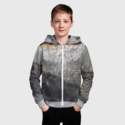 Толстовка на молнии детская Коррозия металла гранж текстура, цвет: 3D-меланж — фото 2