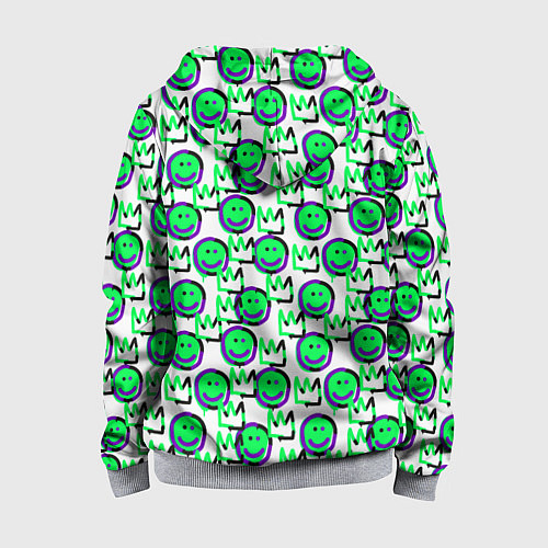 Детская толстовка на молнии The Crowned smiley / 3D-Меланж – фото 2