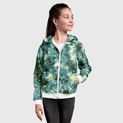 Толстовка на молнии детская Абстракция - ocean in grunge style, цвет: 3D-белый — фото 2