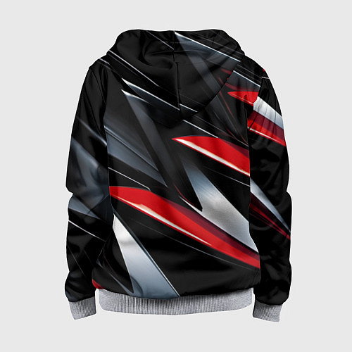 Детская толстовка на молнии Red black abstract / 3D-Меланж – фото 2