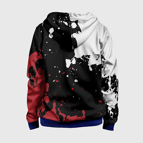 Детская толстовка на молнии Umbrella Security на спортивном красно бело чёрном / 3D-Синий – фото 2