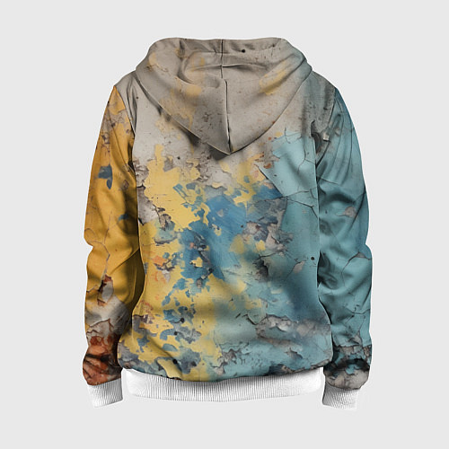 Детская толстовка на молнии Гранжевая стена с краской / 3D-Белый – фото 2