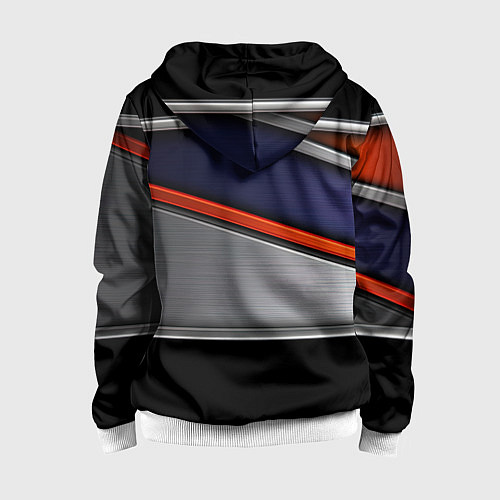 Детская толстовка на молнии Blue black red / 3D-Белый – фото 2