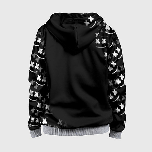 Детская толстовка на молнии Marshmello black collection / 3D-Меланж – фото 2