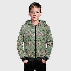Толстовка на молнии детская Goblincore - паттерн, цвет: 3D-черный — фото 2