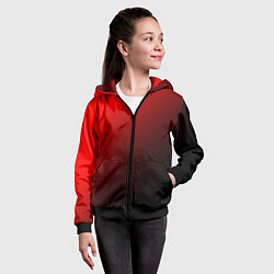 Толстовка на молнии детская Градиент красно-чёрный диагональ, цвет: 3D-черный — фото 2