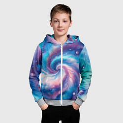 Толстовка на молнии детская Галактический тай-дай, цвет: 3D-меланж — фото 2