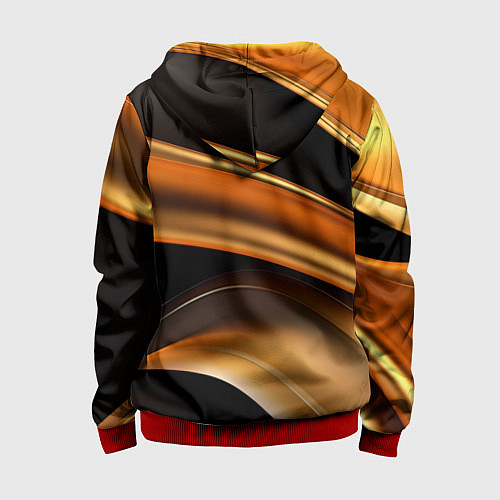 Детская толстовка на молнии Yellow black style / 3D-Красный – фото 2