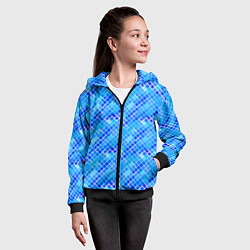Толстовка на молнии детская Синяя сетка, цвет: 3D-черный — фото 2