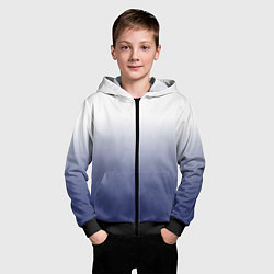 Толстовка на молнии детская Туманный градиент бело-синий, цвет: 3D-черный — фото 2