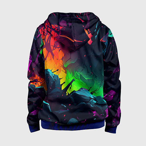 Детская толстовка на молнии Яркие пятна абстракции / 3D-Синий – фото 2