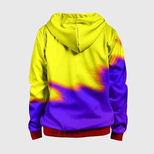 Детская толстовка на молнии НБА баскетбол краски неоновые желтые / 3D-Красный – фото 2