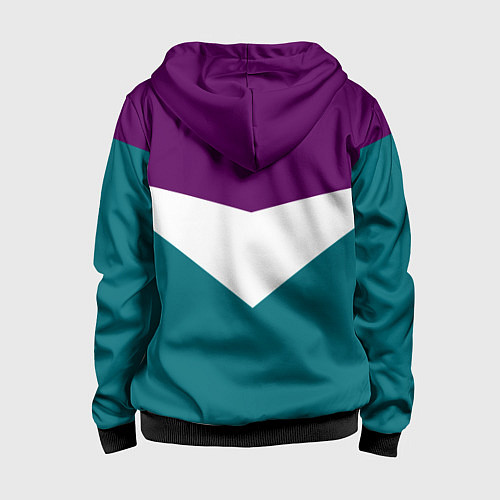 Детская толстовка на молнии FIRM темная сирень и бирюза / 3D-Черный – фото 2