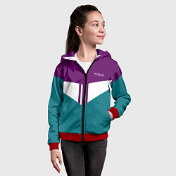 Толстовка на молнии детская FIRM темная сирень и бирюза, цвет: 3D-красный — фото 2