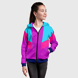 Толстовка на молнии детская Always in sports сиреньевый, цвет: 3D-синий — фото 2