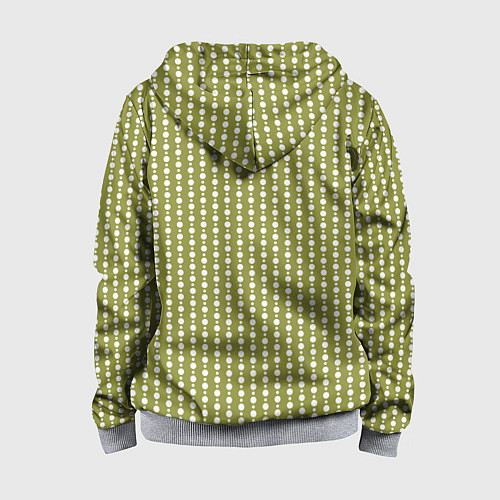 Детская толстовка на молнии Тёмный оливковый кружочки / 3D-Меланж – фото 2