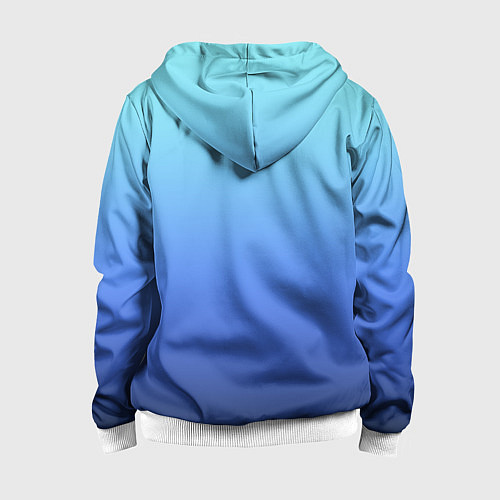 Детская толстовка на молнии Голубой и черно-синий градиент / 3D-Белый – фото 2