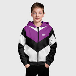 Толстовка на молнии детская Ретро спортивный костюм с полосами, цвет: 3D-черный — фото 2