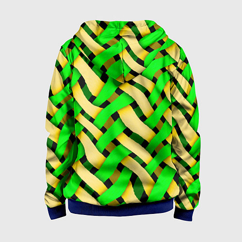 Детская толстовка на молнии Кислотная объёмная плетёнка / 3D-Синий – фото 2