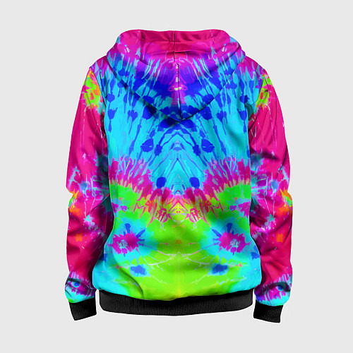 Детская толстовка на молнии Tie-Dye abstraction / 3D-Черный – фото 2